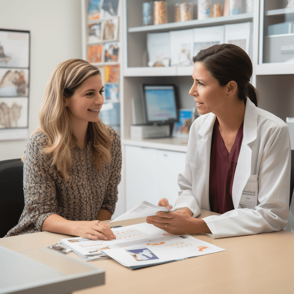 The doctor explains to the patient the need to follow a gluten-free diet to treat celiac disease.